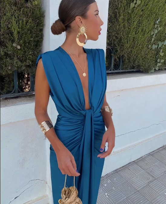 Selena - Fiery Drape Dress