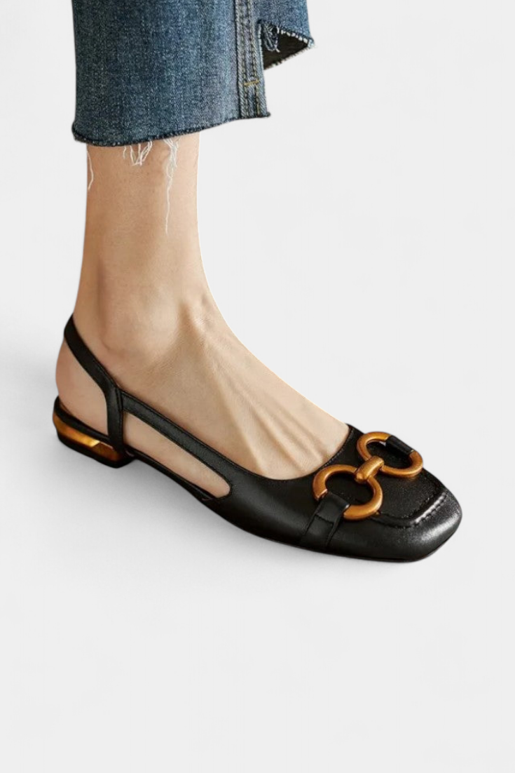 Alma Mocasines Slingback con Punta Cuadrada