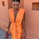 Selena - Fiery Drape Dress