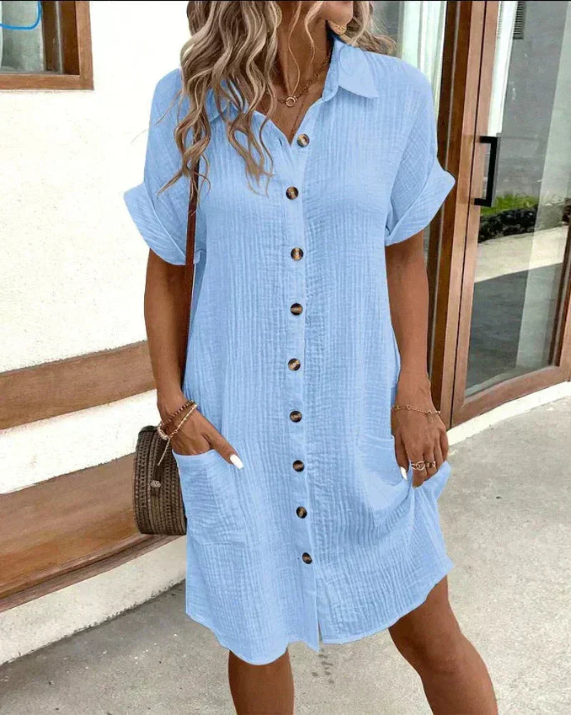 Hailey - Women’s Hiding Tummy Shirt Dress
