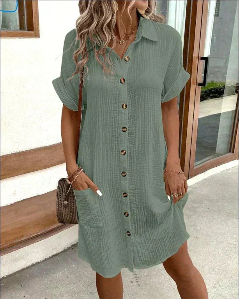Hailey - Women’s Hiding Tummy Shirt Dress