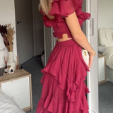 Quinlan - Elegant High-Waist Dress with Lace Trim