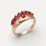 Elegant Ring with Red Crystal