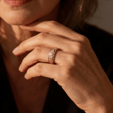 Vintage Gold Ring with Pink Flower