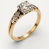 Vintage Delicate Gold Ring with Cubic Zirconia