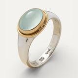 Silver Ring with Green Diamond