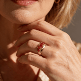 Elegant Ring with Red Crystal