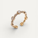 Classic Adjustable Gold Ring with Round Crystal