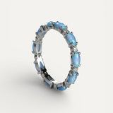 Platinum Ring with Heart-Shaped Opal and Diamond