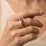 Vintage Gold Ring with Red Cubic Zirconia