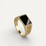 Old Money Gold Ring with Crystals