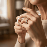 Gold Ring with Inlaid Green Cubic Zirconia