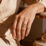 Sparkling Wide Gold Ring