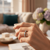 Platinum Ring with Heart-Shaped Opal and Diamond