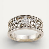 Vintage Silver Ring with Cubic Zirconia