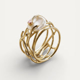 Vintage Delicate Gold Ring with Pearl