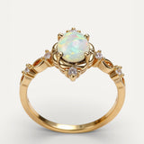 Handmade Gold Ring with Opal Stone