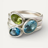 Vintage Silver Ring with Oval Cubic Zirconia Stone