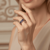 Vintage Gold Ring with Blue Crystal