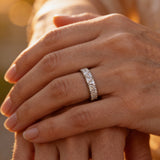 Vintage Silver Eternity Ring with Triangle Stones