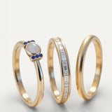 Vintage Gold Ring Set with Opal