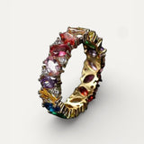 Vintage Ring with Multicolour Cubic Zirconia