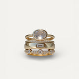 Vintage Gold Ring Set with Cubic Zirconia