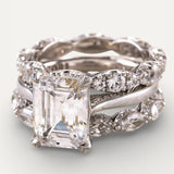 Vintage Sparkling Layered Silver Ring