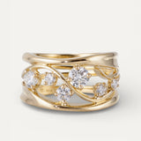 Elegant Gold-Plated Ring with Cubic Zirconia