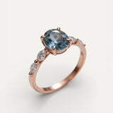 Vintage Rose Gold Ring with Sapphire