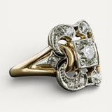 Vintage Gold Ring with Cubic Zirconia Gemstone