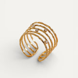 Sparkling Wide Gold Ring