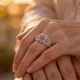Elegant Sparkling Heart Ring in Rose Gold