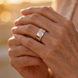 Elegant Thick Gold Ring with Cubic Zirconia