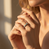 Platinum Ring with Heart-Shaped Opal and Diamond