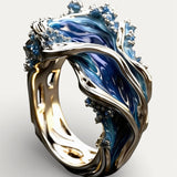 Vintage Gold Ocean Wave Ring