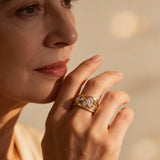 Elegant Gold-Plated Ring with Cubic Zirconia