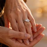 Vintage Silver Ring with Wave and Cubic Zirconia