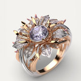 Exotic Violet Flower Ring