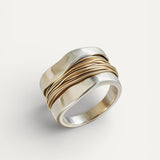 Silver and Gold Wire Ring