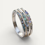 Vintage Silver Ring with Layered Blue Stone