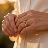 Gold Ring with Flower