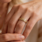 Vintage Gold Ring with Floral Pattern