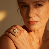 Vintage Gold and Silver Ring with Pearl