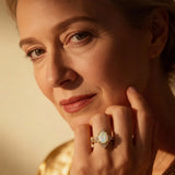 Handmade Gold Ring with Opal Stone