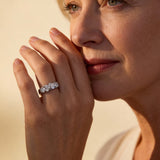 Vintage Eternity Ring with Round and Marquise Diamonds