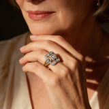 Vintage Gold Ring with Cubic Zirconia Gemstone