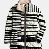 Aerieh | Black and White Abstract Quilted Jacket