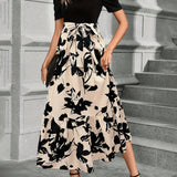 Briony - Floral High-Waist Dress with Ruffle Hem