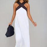 Nicole - Stylish Crossover Neckline Dress